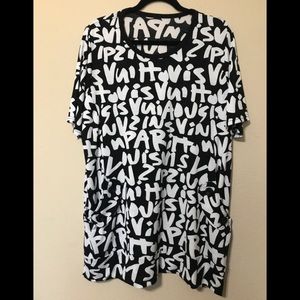 Black/White Printed Long Blouse